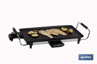 Electric grill pan | Baikal Model | Non-stick aluminium plate | Power: 2,000W | Size: 45 x 25 x 7cm - Cofan